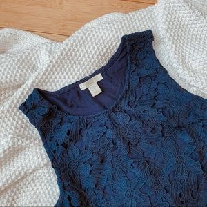 Saint Tropez West | Floral Lace Tank Top Navy